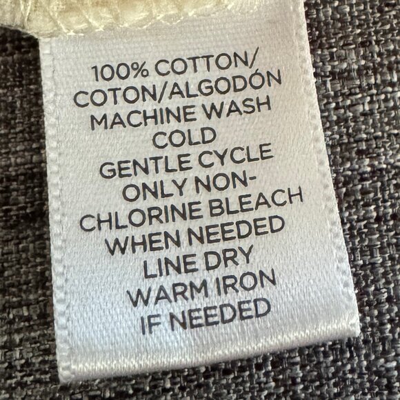 LOFT Shirt - long sleeve, half button, white with black plaid lines, Size: M - Picture 5 of 5